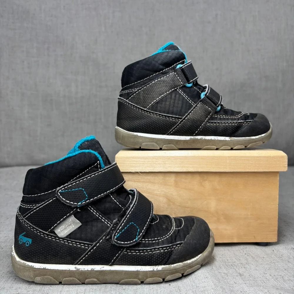 See Kai Run Atlas‎ Black Gray Snow Boot Rain Boot Waterproof Insulated Kids 10